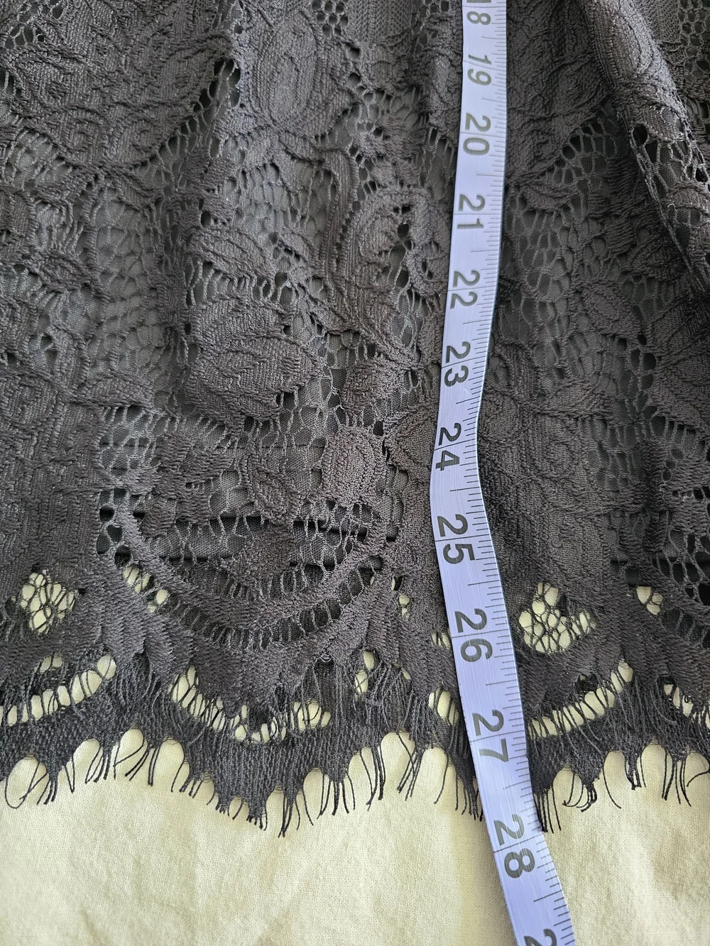 Ultra Pink Sheer Lace Boho Blouse Scalloped Edge Black Size L Mock Neck Romantic - Picture 9 of 10